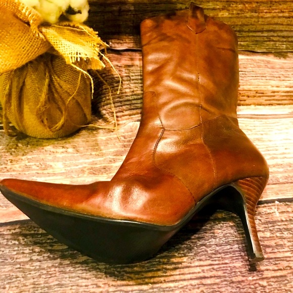 Steve Madden Confess Boot/Bootie cowgirl Casual Workwear Brown Pointed Toe - Picture 7 of 8